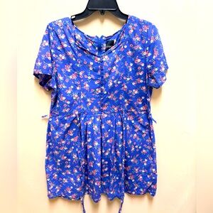 Floral Blue Top / mini dress
